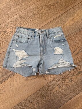Abercrombie & Fitch Curve Love Denim Boyfriend Shorts